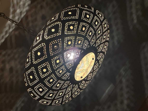 Moroccan Brass Pendant Light - Handcrafted Ceiling Fixture (PL 1068)
